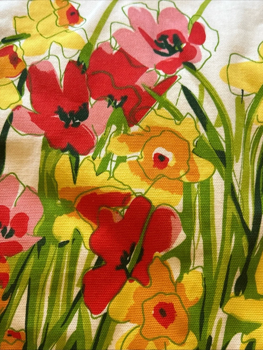 4 VINTAGE VERA NEUMANN LINEN PLACEMATS PLACE MATS FLOWERS DAFFODILS TULIPS